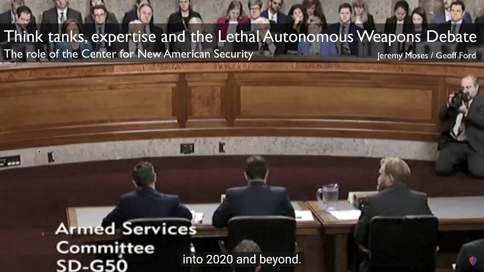 Think tanks, Expertise and the Lethal Autonomous Weapons Debate: The role of the Center for a New American Security