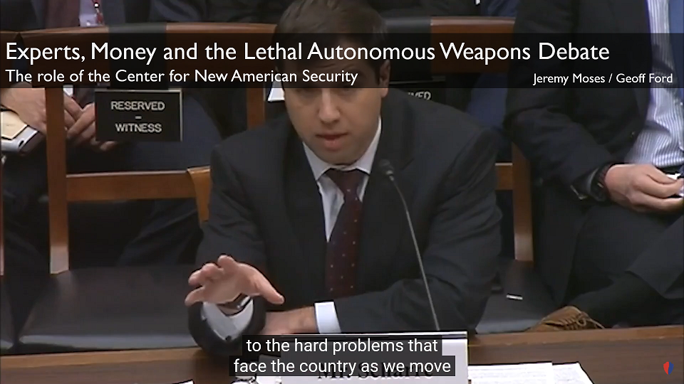 Experts, Money and the Lethal Autonomous Weapons Debate: The role of the Center for New American Security